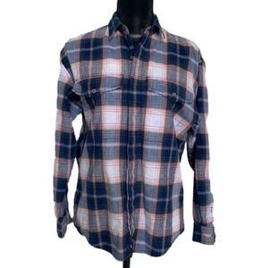 Vintage LizWear Plaid Western Metal Button Up Shirt Small